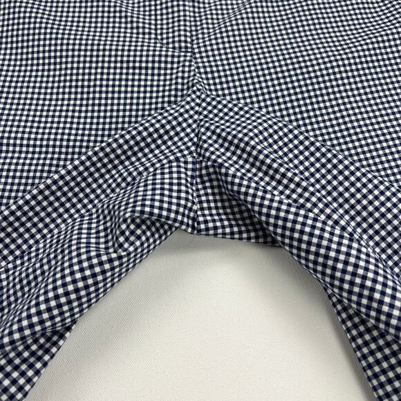 Talbots Perfect Short 10.5” Navy White Gingham Check Chino Shorts Size 14 - Picture 6 of 10